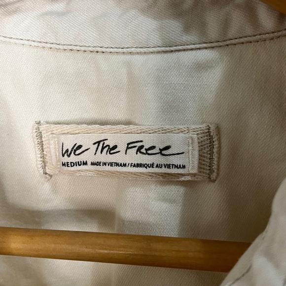 Free People With Love Top Size M Worn White Wash - Picture 9 of 9